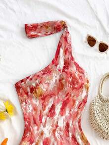 Vestido mini sexy de vacaciones para mujer con estampado floral romántico, tirantes de lazo y volantes en la parte trasera abierta - Multicolor - Ver 8