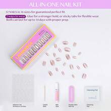 LAMIMOSA Press On Nails French Kurz Quadratisch 32er Set – Krótkie Kwadratowe Mlecznobiałe Paznokcie French, mlecznobiałe paznokcie do naklejenia za pomocą kleju, sztuczne paznokcie z miękkiego żelu w 16 rozmiarach, MILKY FRENCHY2026 - JEDWABNY MIRAŻ - Zobacz 4