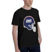 New York Giants Men's T-Shirt, Soft And Stretchy Cotton, Round Neck, Comfortable Slim Fit, Breathable And Durable, Basic For Everyday Wear, Office Or Casual Outings - 黑色 - 查看 5