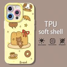 Funda para móvil con un bonito diseño de pan y café, compatible con Samsung, Apple, VIVO, OPPO, , Transsion, ,  y Honor. Fabricada en TPU, ofrece protección contra golpes y caídas. Un regalo ideal para familiares y amigos. - Blanco - Ver 1