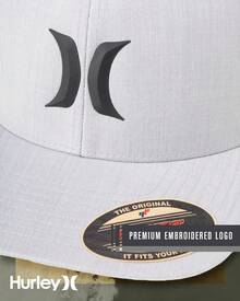 Hurley Men's Baseball Cap - Stretch Fit Lightweight Curved Bill Icon Weld Fitted Baseball Hat For Men (Sizes: S-M, L-XL) - 灰色 - 查看 6