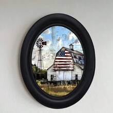 1pc 3D Black No-Drill Photo Frame, Gothic Oval Photo Frame, Suitable For Home Decor, Office Decor, Holiday Decor - 18 - View 3