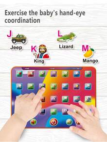 Interaktives Buchstaben-Lern-Tablet für Kinder, ABC-Buchstaben, Zahlen, Farben, Musik und Wörter, pädagogisches Spielzeug, Vorschullernspielzeug für 3-5 Jahre alte Jungen und Mädchen - 002 Tablet - Übersicht 10