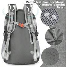 ZOMAKE Ultralight Foldable Backpack, 30L Water Resistant Travel Lightweight Packable Backpack For Camping, Hiking, And Walking - M + Medium Gray - View 4