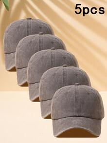 Men Solid Baseball Cap Casual - Coffee Brown - View 6