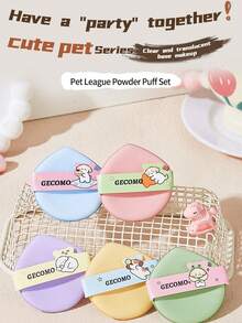 5PCS Makeup Sponge Puff Set, Breathable Makeup Sponge Sponge Puff, Makeup Tool, Dry And Wet Dual Use, Cushion Makeup, Flawless Base Makeup, Makeup Puff - Multicolor - View 2