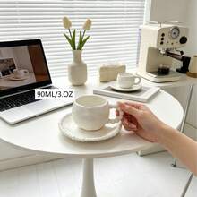 6 sets/set Tasse et soucoupe en céramique avec bord de faux perles de style vintage français, comprenant une tasse et une soucoupe à expresso, lavable au lave-vaisselle. Convient pour l'hôtel, le restaurant, la maison, le café, le thé de l'après-midi, le café, le thé floral, les cadeaux personnalisés, le pendaison de crémaillère, les fournitures de cuisine, les fêtes, les anniversaires, les mariages, la fête des mères, la fête des pères - Multicolore - Voir 7