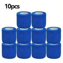10pcs Self-Adhesive Elastic Sports Bandage, Sports Protection Wrap For Knee, Finger, Ankle, Palm, Shoulder, Size 5cm/1.97in - Blue - View 1