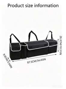 Car Organizer Trunk Storage Bag, With 4 Pockets Multi-Functional Car Trunk Organizer, Back Seat Storage Bag With 3 Adjustable Straps - Storage Bag - View 4