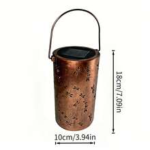 1pc Outdoor Solar Powered Garden Decorative Lantern, Bronze Metal Hollow Dragonfly Pattern Table Lamp, Romantic Dragonfly Projection Light, Suitable For Yard Lawn Outdoor Table Balcony Decoration Atmosphere Light - Bronze - View 12