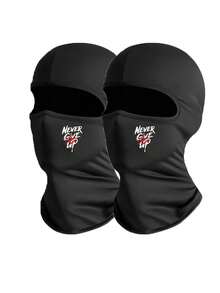 1pc/2pcs Unisex Solid Color Printed Balaclava Hood Combination Set, Single Hole Full Face Mask For Cycling, Suitable For Daily Wear And Outdoor Activities - Style 4 - View 25