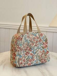 Student Portable Insulated Lunch Bag, Thickened Cute Fruit Lunch Tote With Bow And Heart Pattern - Red - View 4