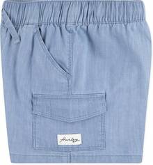 Hurley Girls' Pull On Cargo Shorts - Light Chambray - View 3