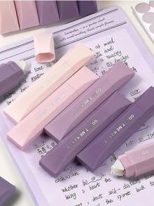 5pcs Gradient Color Pen Shaped Correction Tapes, Original Paper Color Out Tape For Correcting Homework, Documents Paper Work, Notes, Students Back To School Gift, Adult Office Supplies - Gradient Color - View 3
