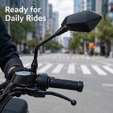 2 Pcs Cycle Mirrors Rear View Side Mirror For Scooter, ATV, Bike, Cruiser, Snow Bike, With M8 M10 Threaded Bolts, 7/8" Handlebar Mirror Mount Universal Cycle Mirrors, Compatible With Bike, Scooter, UTV, Dirt And More - Black - View 6
