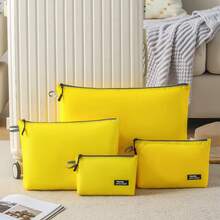 Travel Storage Bag Waterproof Nylon Organizer Multi-Function Zipper Document Pouch Multi-Size Sorting Storage Bag Travel Toiletry Bag Underwear Clothing Organizer Bag Cosmetic Storage Bag Business Trip Office Universal Portable Bag - Yellow - View 7