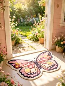 1pc Pink Bow Pattern Doormat, Decorative Carpet, Bedroom Decor, Small Rug, Carpet, Home Decor, Living Room Carpet, Small Living Room Rug, Bedroom Rug, Living Room Home Decor, Outdoor Rug, Washable Carpet - Multicolor 14 - View 3