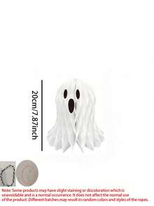 3pcs Halloween Ghost Honeycomb Hanging Decorations, Halloween Ghost Pendant, White Tabletop Centerpiece Paper Hanging Decor, 3D Cute Ghost Paper Lantern Tree Ornament, Halloween Party Porch Decoration, Halloween Party Window Spooky Haunted House Tabletop Decor (Rope Not Included) - A - View 10