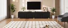 Black 180 Cm TV Stand In MDF,Particle Board With Storage For Living Room - 黑色 - 查看 6
