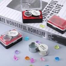 1-3pcs 30x Magnifying Glass High Definition Jade, Emerald, Coin, Antique Appraisal Full Metal Folding Portable Jewelry Loupe 30x21mm - 30X21 Silver - View 7