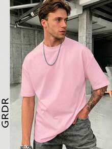 GRDR 男士时尚宽松短袖T恤 | 精致设计 | 夏季必备 | 百搭易配 | 展现您的风格 - 粉色 - 查看 2