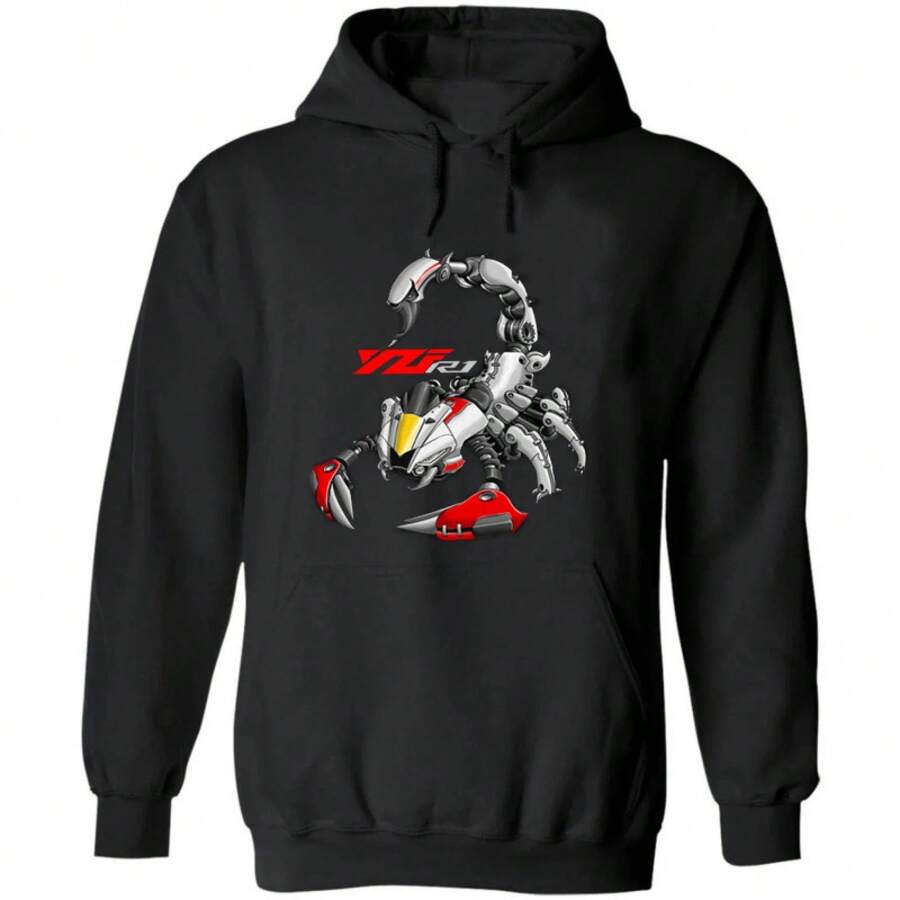 [European Cross-Border Size] Sweatshirt Inspired By The Scorpion Of The Japanese YZF R1 Motorcycle - Black - View 1