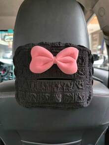 1件裝蝴蝶結裝飾汽車面紙盒 花卉蝴蝶結面紙盒 車用面紙架 汽車裝飾收納盒 車用面紙抽屜式扶手箱盒 汽車內飾配件 車內裝飾 - 泡芙 - 查看 13