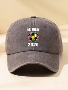 1pc Unisex 2026 World Cup Black Multi-Color Football Print Outdoor Casual Fashion Adjustable Size Sun Protection Soft Vintage Distressed Street Party Gathering Washed Baseball Cap Dad Hat Youth Cap Suitable For Daily Wear Versatile Camping Beach Travel Football Match Cheering - A - View 10