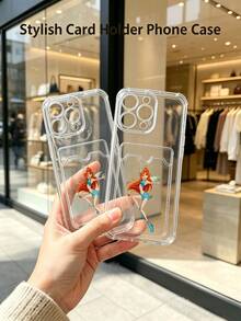 1 unidad Patrón de personaje de hada de dibujos animados Funda para iPhone 17 PRO,Esquinas con airbag antichoque reforzado, tarjetero oculto trasero para tarjetas y carnets. Cuenta con diseño elegante, ideal para uso diario y viajes. - transparente (transparente) - Ver 3
