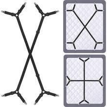 2pcs Adjustable Crisscross Bed Sheet Holder Straps - Keep Sheets In Place, Triangle Elastic Fasteners For All Mattress Covers - Multicolor - View 11