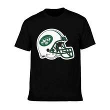 Ne-w-York-Jets Camiseta Hombre Algodón Suave y Elástica Cuello Redondo, Corte Ajustado Cómodo, Transpirable y Resistente Básica para Diario, Oficina o Salidas Casuales - Negro - Ver 7