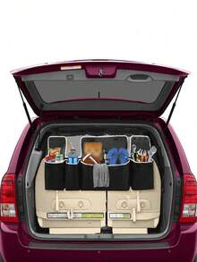 Car Organizer Trunk Storage Bag, With 4 Pockets Multi-Functional Car Trunk Organizer, Back Seat Storage Bag With 3 Adjustable Straps - Storage Bag - View 3