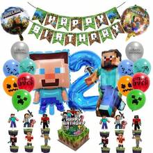 New Steve Pixel World MC-Themed Party Blue Number Balloon Set For Birthday Party Decorations - View 11