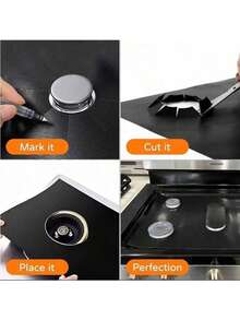 1pc Gas Stove Burner Cover, Stove Top Protector Pad, Suitable For Samsung Gas Stove, Reusable, Non-Stick, Easy To Clean, Kitchen Cooking Accessory - Multicolor - View 11