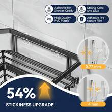 Shower Rack Replacement Adhesive, Transparent Adhesive Hook Sticker, Suitable For Shower Basket Rack, Soap Holder, Bathroom Corner Storage Rack, Kitchen Rack - View 5