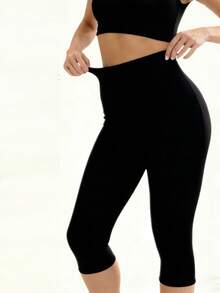 Spring Summer Women's Casual Black Leggings Home Yoga Hip Lifting Shaping Elastic Legging Outdoor Fitness Exercise Vacation Walking Cropped Pants - Multicolor - View 3
