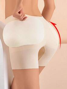 Pantalones cortos de ropa interior moldeadora sin costuras, con efecto realzador de glúteos y modelador de abdomen, de seda de hielo, para mujeres - Albaricoque - View 2