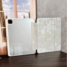 1件復古蕾絲花卉印花平板保護殼，附筆槽，兼容 iPad 10代 10.9吋 2022/Air 13(M3 2025)/Air 11(M3 2025)/11(A16 2025)，自動休眠/喚醒功能/時尚平板配件，兼容小米 5/5PR/6/6PRO/7/7PRO/Galaxy Tab S10+/S9/A9，兼容小米平板 5/6/7，兼容華為 Matepad - 彩色 - 查看 8