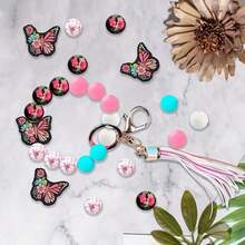 10/20/25Pcs Butterfly Shaped Beads Set - Includes Butterfly Shaped Main Beads And Round Beads, Multiple Colors Available, Suitable For DIY Jewelry Accessories And Handmade Crafts - Multicolor - View 7