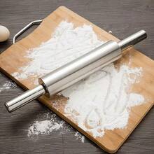 Heavy Duty Stainless Steel Rolling Pin - Non-Slip Grip, Round End Design For Baking, Suitable For Pastries, Cookies, Pasta - Commercial And Home Kitchen Use - Easy To Clean And Rust-Resistant - Great For Christmas, Halloween, Thanksgiving, Easter And Other Holidays - Ideal Gift For Home Baking Enthusiasts, Stylish Cylindrical Design, Durable Kitchen Tool, Pasta Rolling, Cookie Baking, Professional Grade Roller, Cylindrical Design, Rust-Resistant Material, Baking Roller, Pastry Rolling Pin, Baking Enthusiasts - Multicolor - View 3
