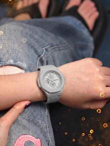REBIRTH A Stylish, Simple, And Casual Women's Watch With A Quartz Movement And A Silicone Strap, Suitable For Everyday Wear. - Grey - View 5