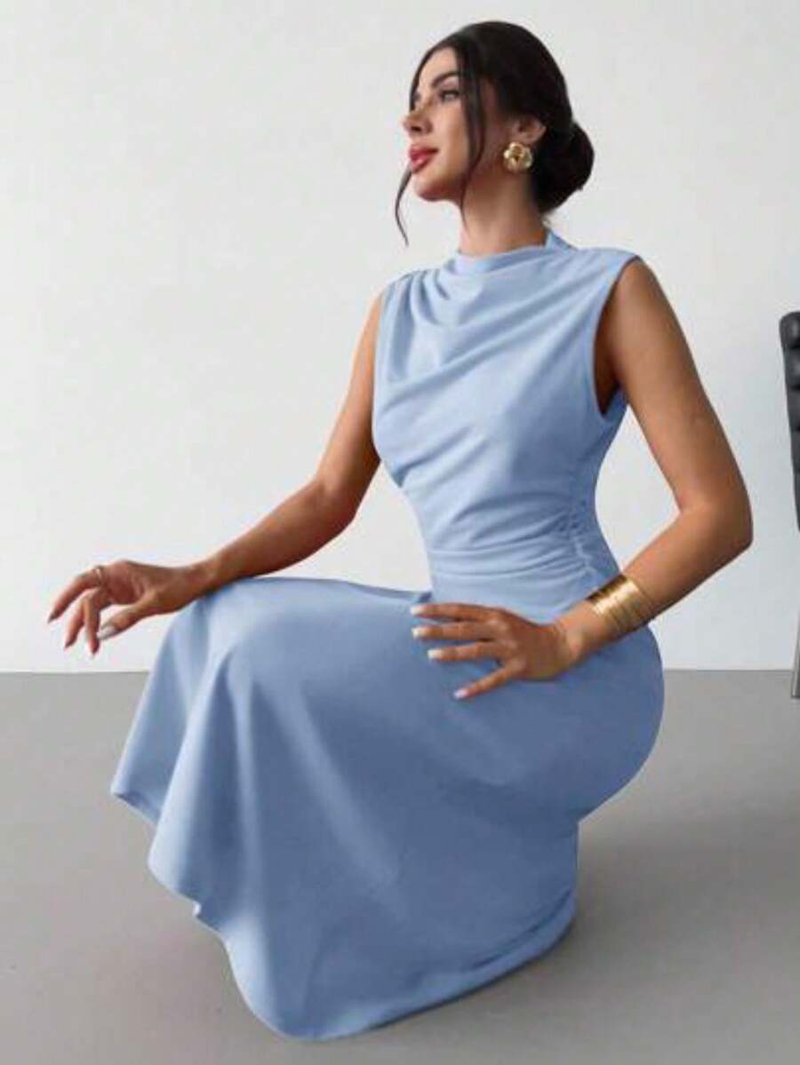 Women Midi Dresses - Blue - View 1