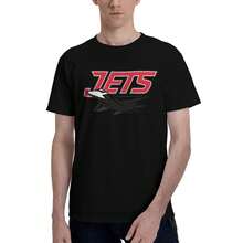 New York Jets Men's T-Shirt, Soft And Stretchy Cotton, Round Neck, Comfortable Slim Fit, Breathable And Durable, Basic For Everyday Wear, Office Or Casual Outings - 黑色 - 查看 4