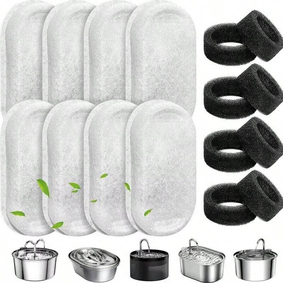 4piezas/6piezas/8piezas/10piezas/20piezas Cartuchos de filtro para fuente de agua para gatos, filtro de dispensador de agua para mascotas, filtro de carbón activado reemplazable, adecuado para fuente de agua para gatos - 1L - Ver 1