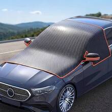Parasol para coche, protección para todo tipo de clima, franja reflectante naranja de advertencia nocturna, cobertura completa, bloqueo de calor, plegable, adecuado para sedán/SUV, privacidad y protección del interior, duradero, accesorio esencial para el coche - Multicolor - Ver 13