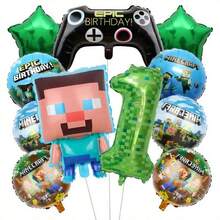 New Steve Pixel World MC Themed Party Balloon Set Birthday Party Decoration Balloons - View 1
