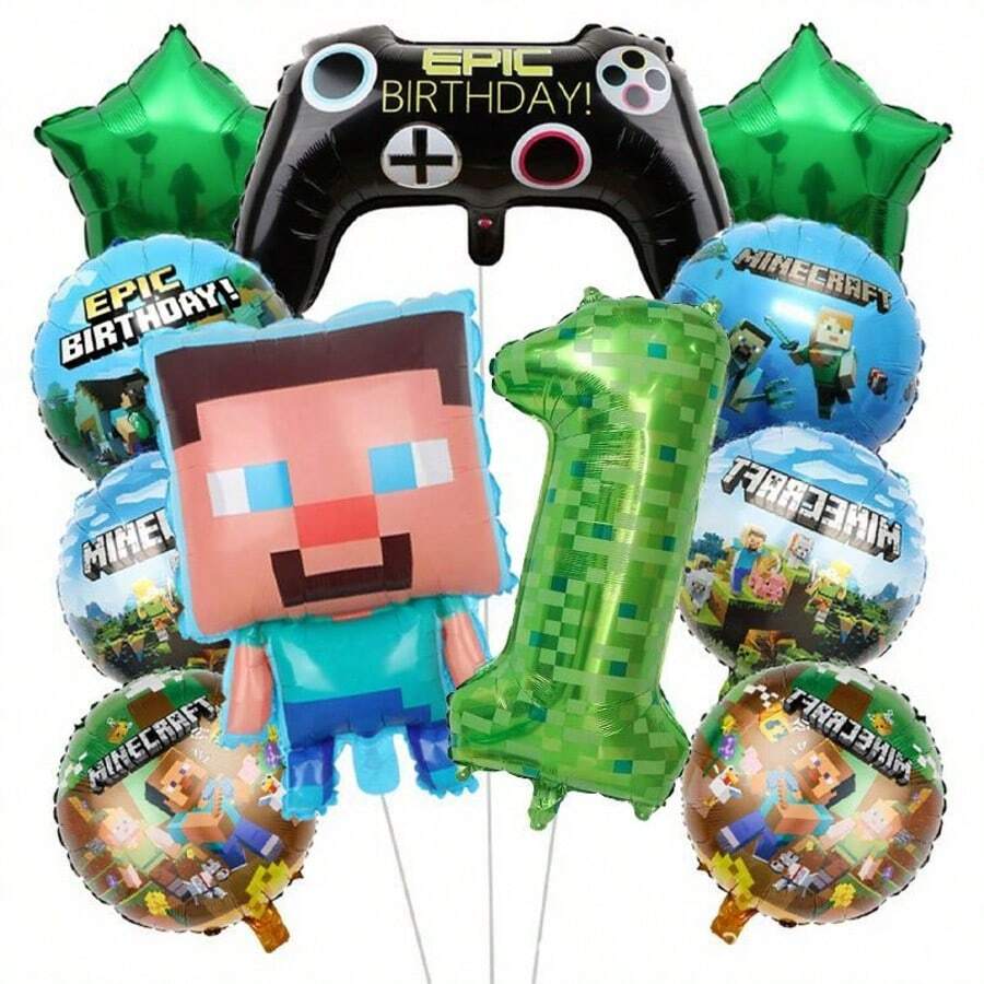 New Steve Pixel World MC Themed Party Balloon Set Birthday Party Decoration Balloons - View 1