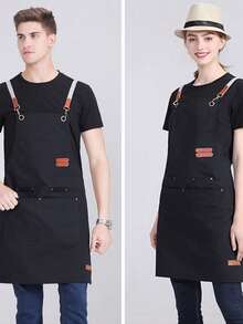 1 pièce Tablier imperméable et résistant à l'huile, conçu pour les femmes et les hommes, avec des poches pratiques - Idéal pour une utilisation dans les supermarchés, les restaurants, les magasins de fruits, les magasins de thé au lait - A - Voir 7