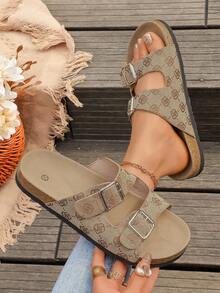 Must-Have Summer Shoes! Women's Open Toe Pearl Gladiator Sandals With Ankle Straps - Brown - View 1
