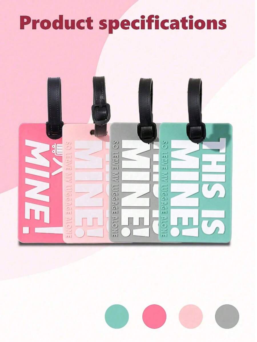 1pc Random 3PCS Fashion Minimalist Premium Anti-Loss Travel Luggage Quick Identification Tag, Minimalist Fashion Letter Pattern Luggage Tag, Lightweight Suitcase Tag, Travel Accessory, Suitcase Identification Pendant, Airplane Boarding Pass, Travel Carrying Identification Tag - Multicolor - View 1